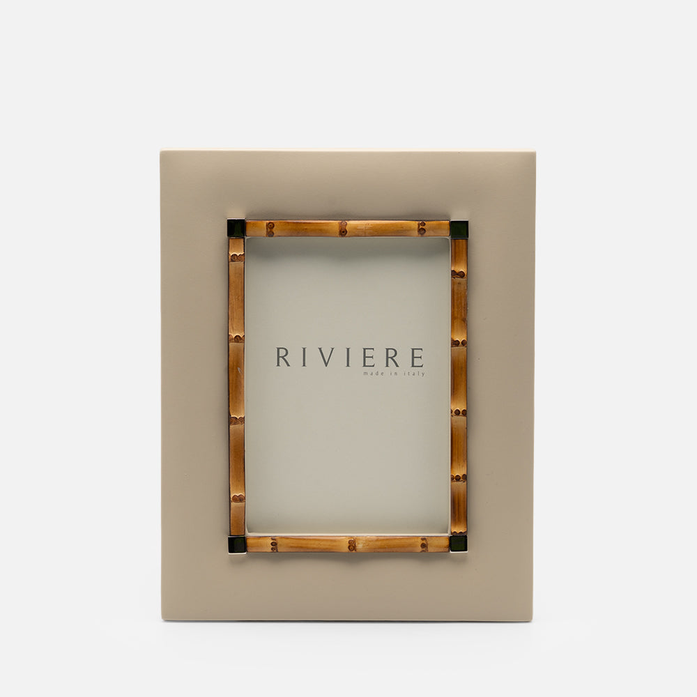 Riviere Bice Picture Frame, Small, Ivory & Chrome, front view