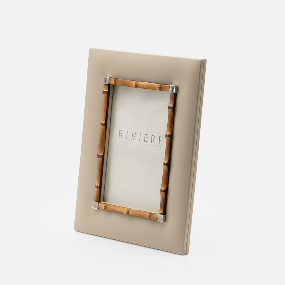 Bice Picture Frame, Small, Ivory & Chrome