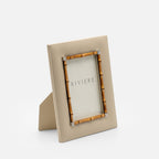 Riviere Bice Picture Frame, Small, Ivory & Chrome, side view