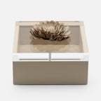 Riviere Fleur Dahlia Diamonds Square Box, Ivory, 17x17cm, front view