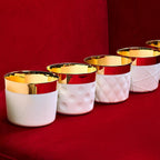 Sieger by Fürstenberg Sip-of-Gold Dot Champagne Goblet, styled in a table setting (2)