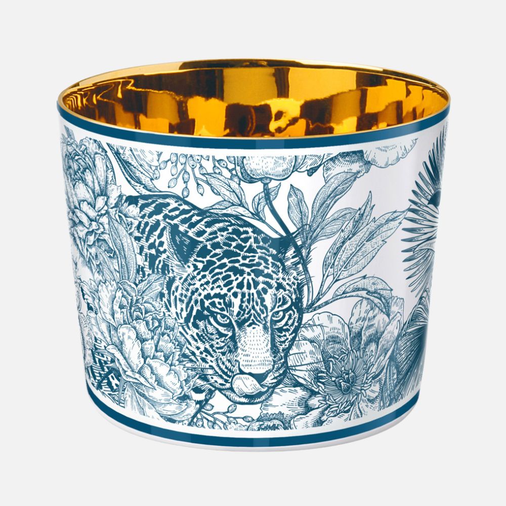 Sieger by Fürstenberg Sip-of-Gold Leopard Champagne Goblet, front view