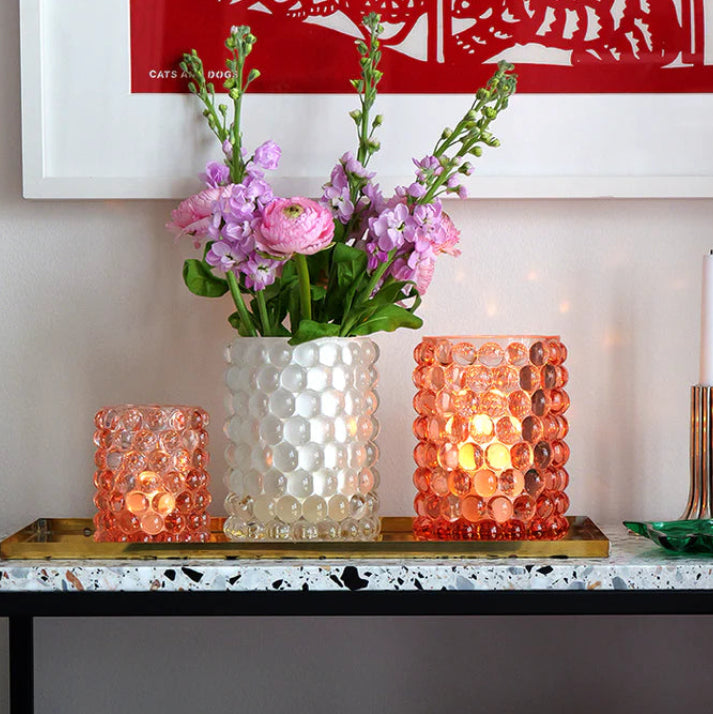 Boule Hurricane Lamp, Large, Rose