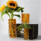 Skogsberg & Smart Boule Hurricane Vase, Amber, front view 3