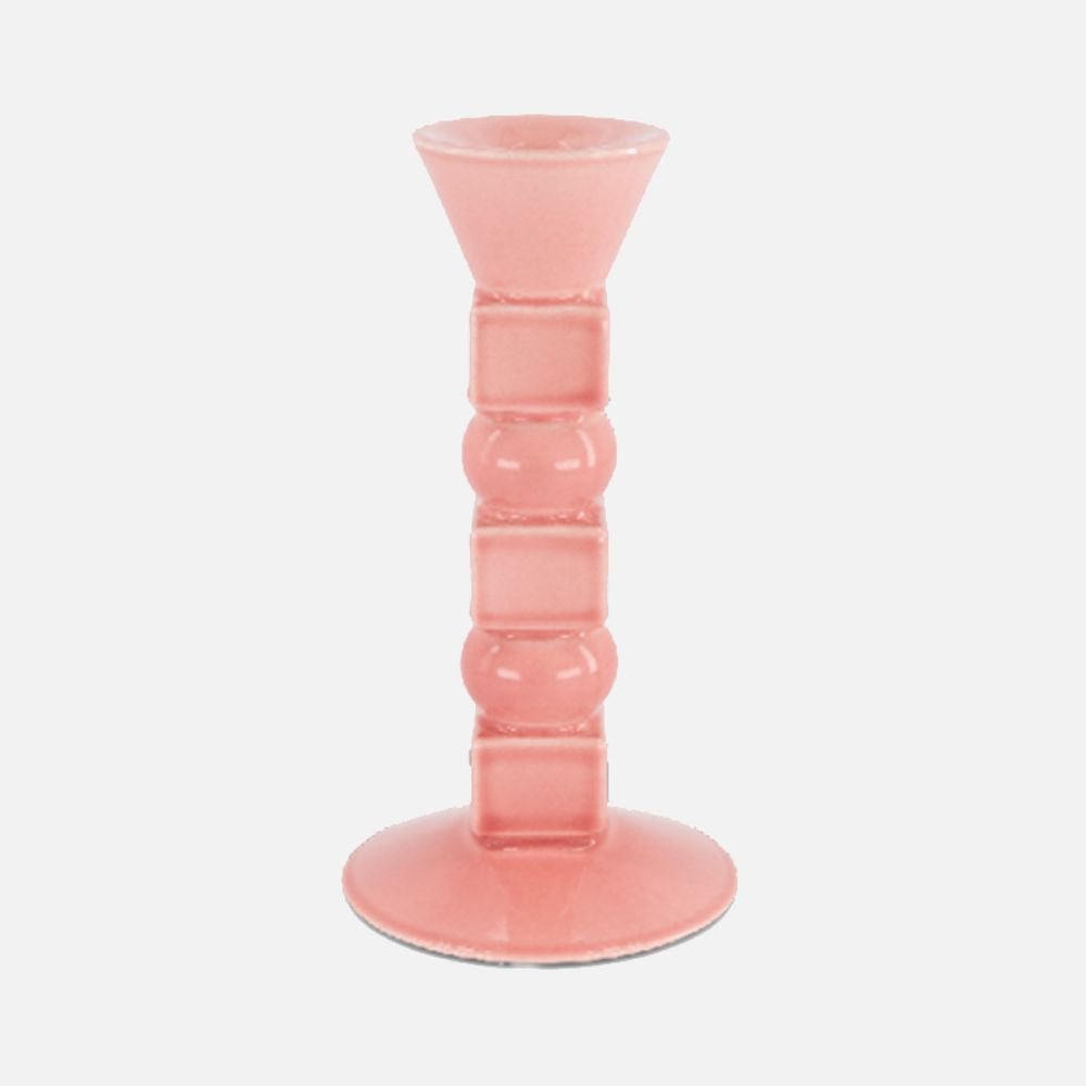 Anna Ceramic Candle Holder, Powder Rose, 20cm