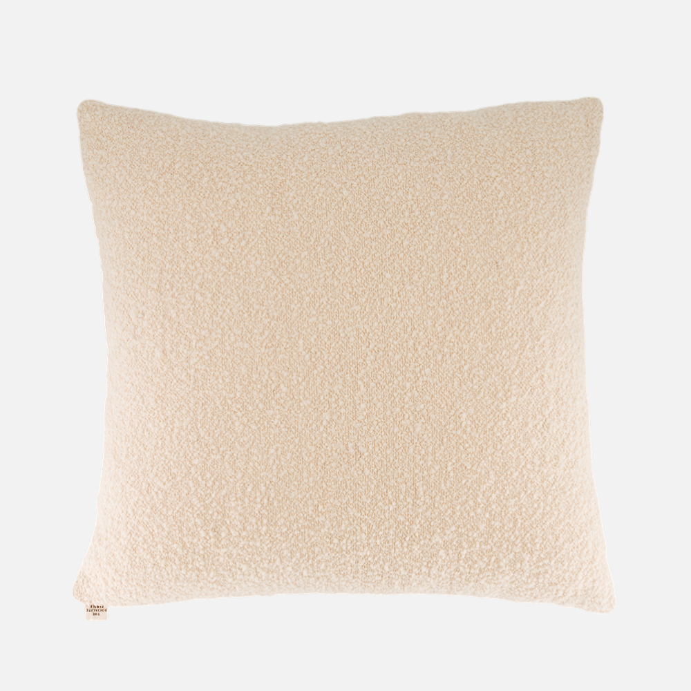 The Socialite Family Carino cream curly wool square cushion, 45x45cm, front view