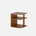 The Socialite Family side table in ash wood with iroko finish, 50cm, front view