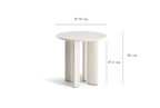 The Socialite Family Carlotta side table in white lacquered beech, 50cm, side view 3