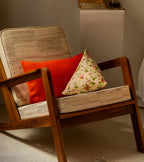 The Socialite Family Divino Marie-Antoinette tapestry pyramid cushion, 30x30cm, styled in a room setting