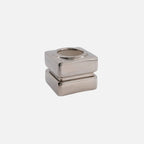 The Socialite Family Donna platinum-glazed ceramic pot, 12x12cm, front view