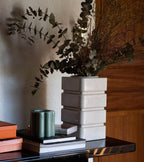 The Socialite Family Donna vase in white crackle-glazed ceramic, 29cm, styled in a room setting