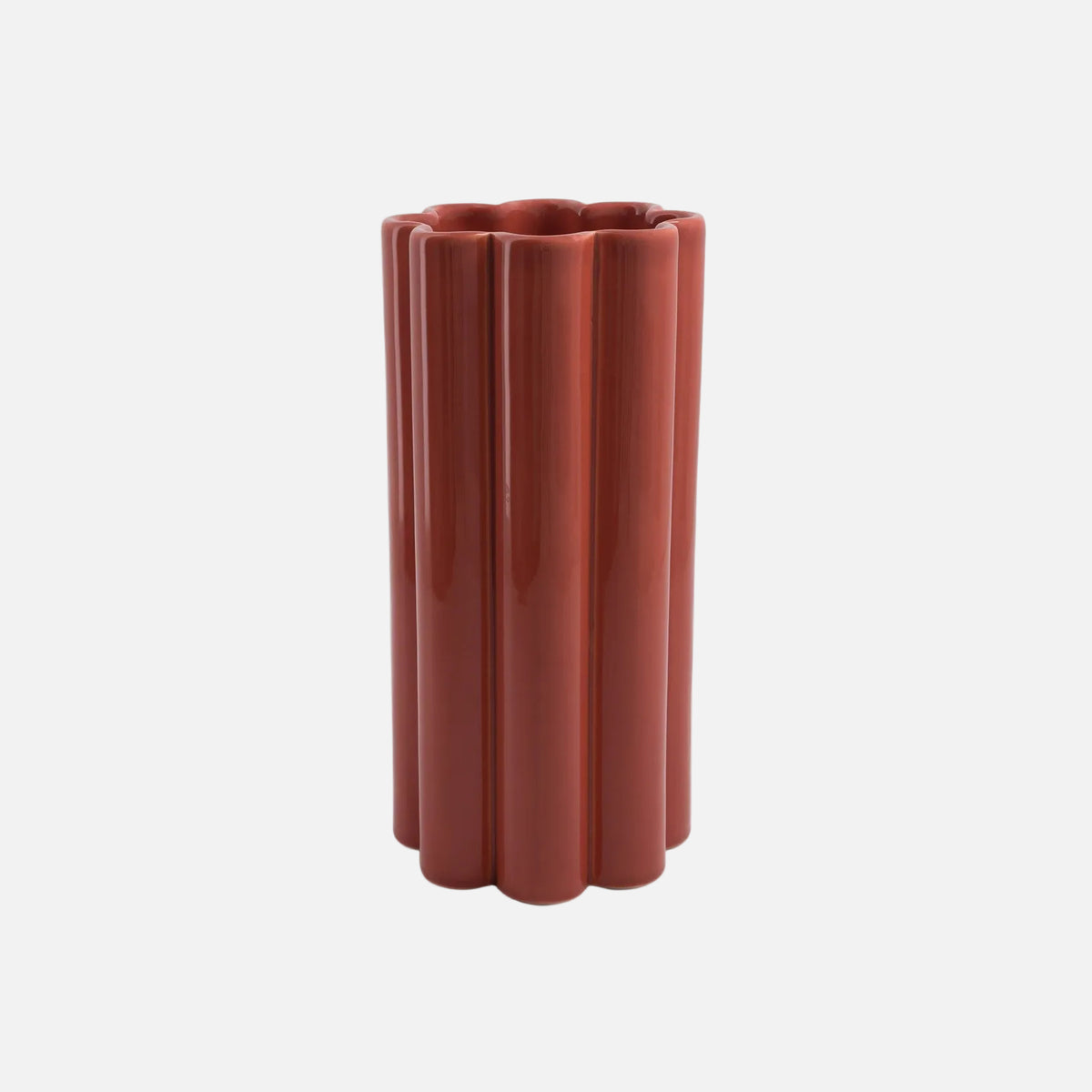 The Socialite Family Duetto Solo vase in terracotta ceramic, 27cm, front view