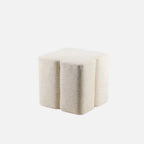 The Socialite Family Fiori modular stool in cream woven fabric, 43cm, front view