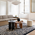 The Socialite Family Leopardo rug in leopard print, 150x200cm, styled in a room setting 3