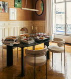 The Socialite Family Libera chair in cream curly wool with a chromed metal frame, styled in a room setting 3