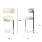 The Socialite Family Libera chair in cream curly wool with a chromed metal frame, alternative angle