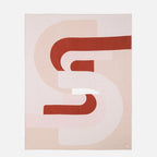The Socialite Family Roma merino wool throw in beige and pink, 150x200cm, front view