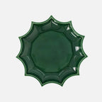 The Socialite Family Tasca décor tray in dark green glazed ceramic, 34cm, front view