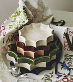 The Socialite Family Tasca décor tray in white crackle-glazed ceramic, 22cm, styled in a room setting 3