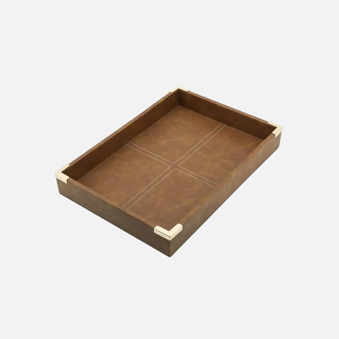 Abhika Hermitage Tray – Brown & Gold