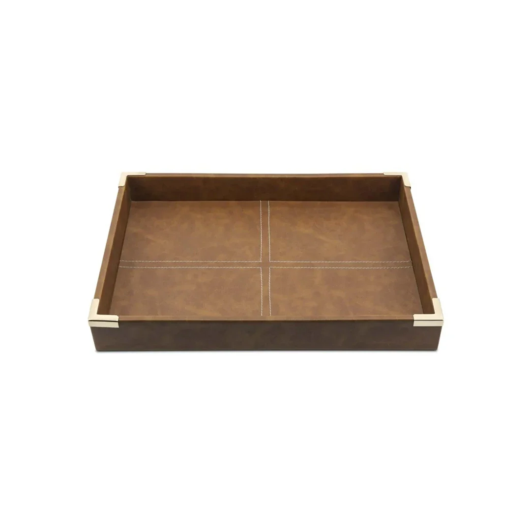 Abhika Hermitage Tray – Brown & Gold