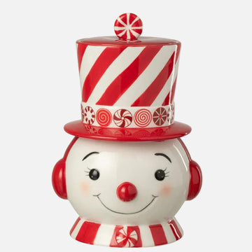Christmas Snowman Jar with Hat