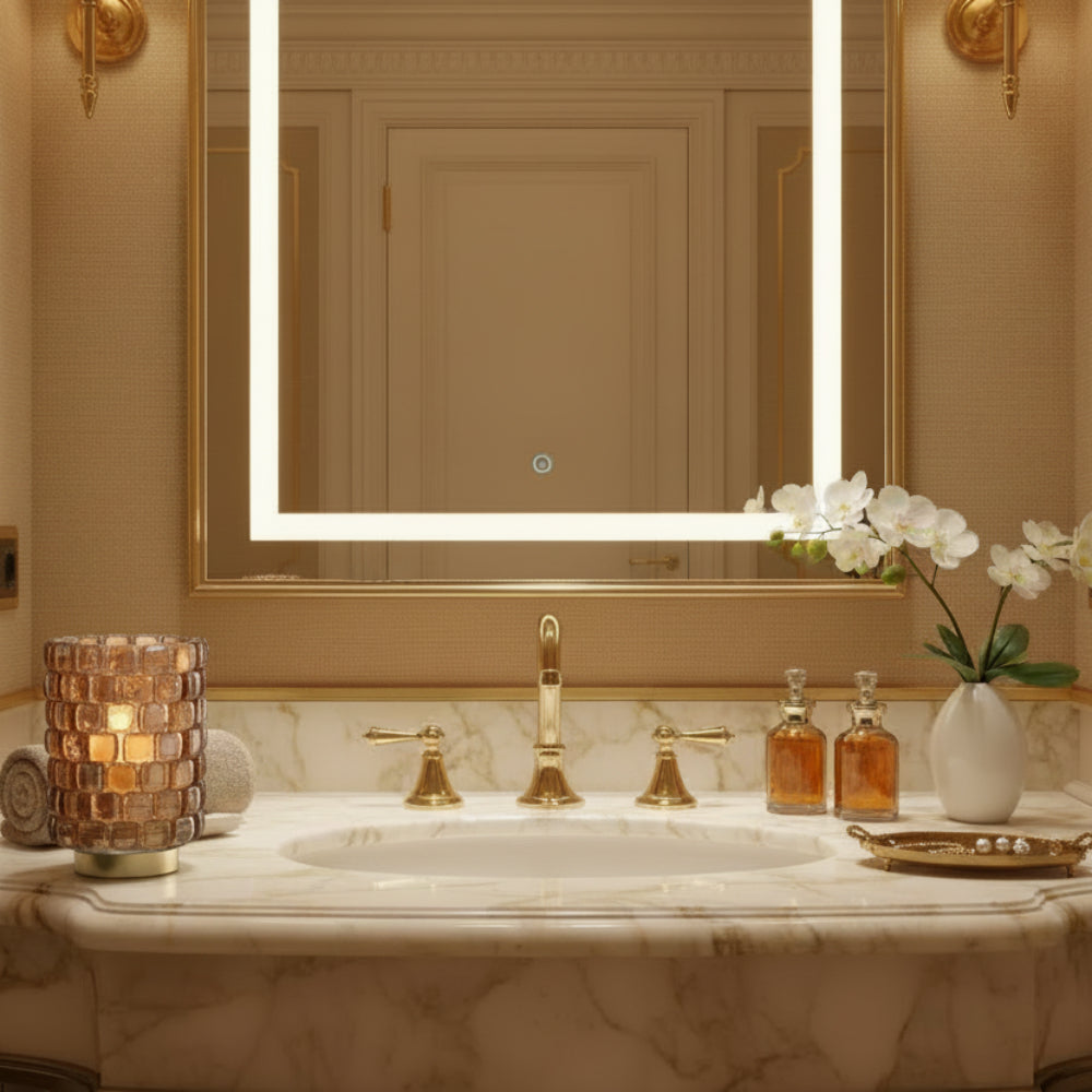 Hurricane Square Mosaic Glass Candle Holder – Large