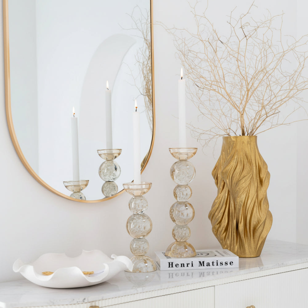 Large Champagne Glass Candle Holder – Tall Decorative Candlestick