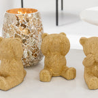 Crackled Glass Candle Holder – Gold Decorative Candle Light