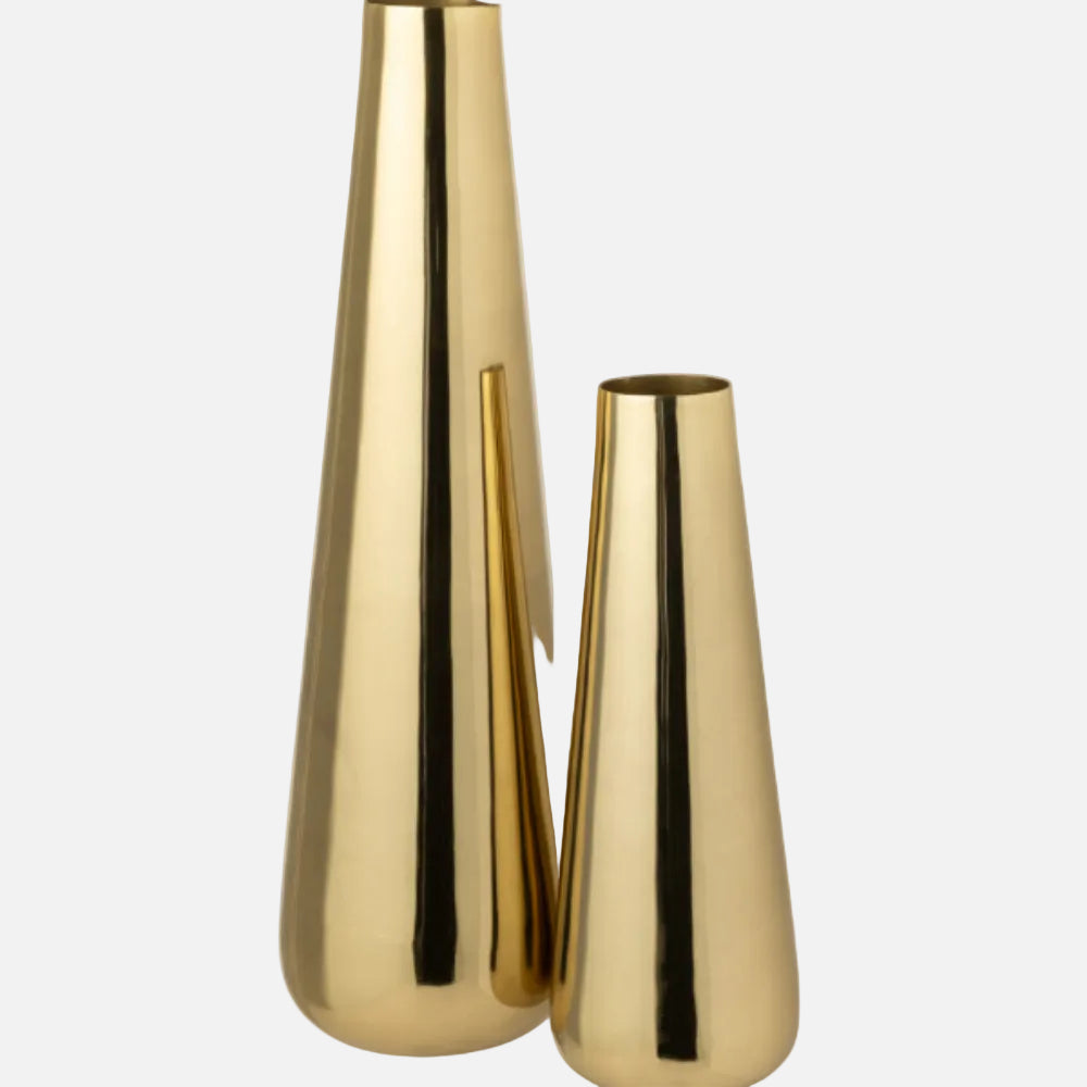 Large Rose Gold Aluminium Floor Vase – Decorative Home Accent