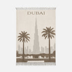 Dubai Cityscape Cashmere Wool Throw, 140x180cm