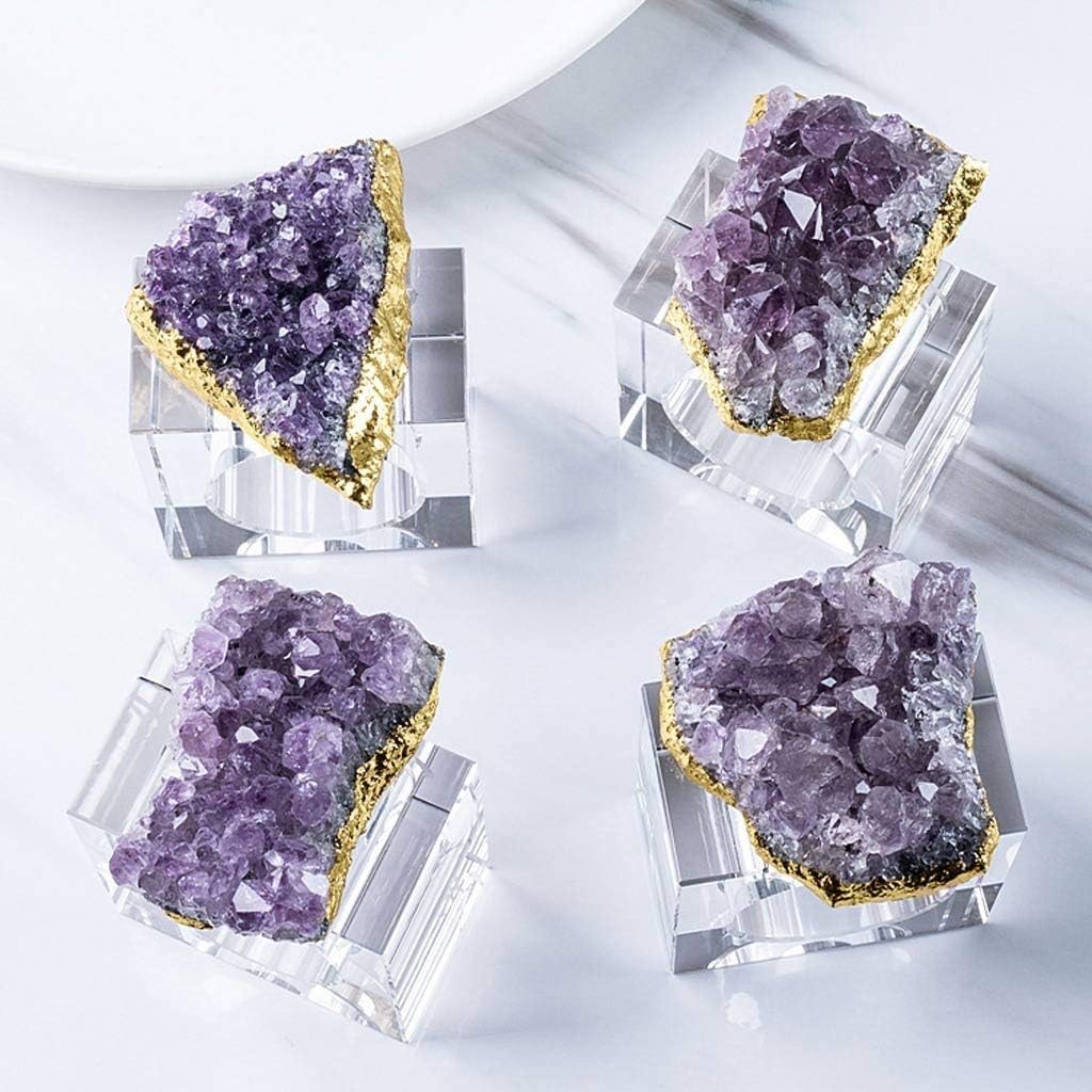 Zoya Stones Amethyst napkin rings, set of 4, front view