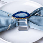 Zoya Stones Blue Agate napkin rings, set of 4 lifestyle
